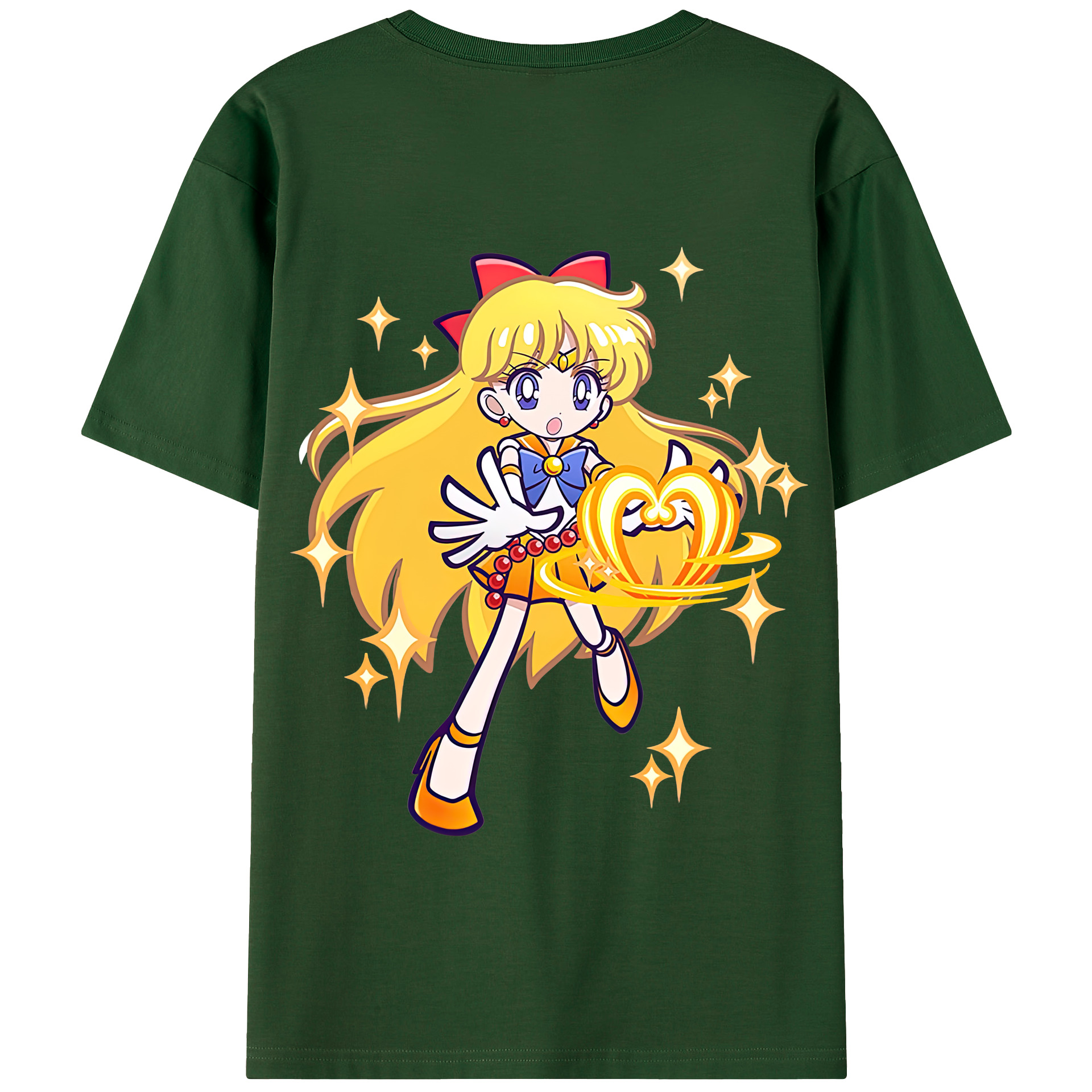 （画像用） 美少女戦士セーラームーン 愛野 美奈子 あいの みなこ Sailor Moon Aino Minako 綿100％半袖Tシャツ（背面プリント）